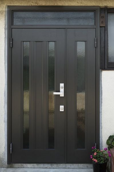 Secured building entrance door